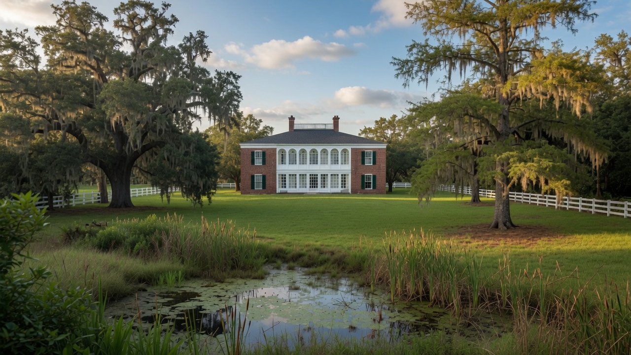 The Siltstone Estate — historic Southern delta property at golden hour